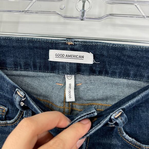 Good American Good Legs Mid-Rise Skinny Jeans Distressed - Picture 3 of 7